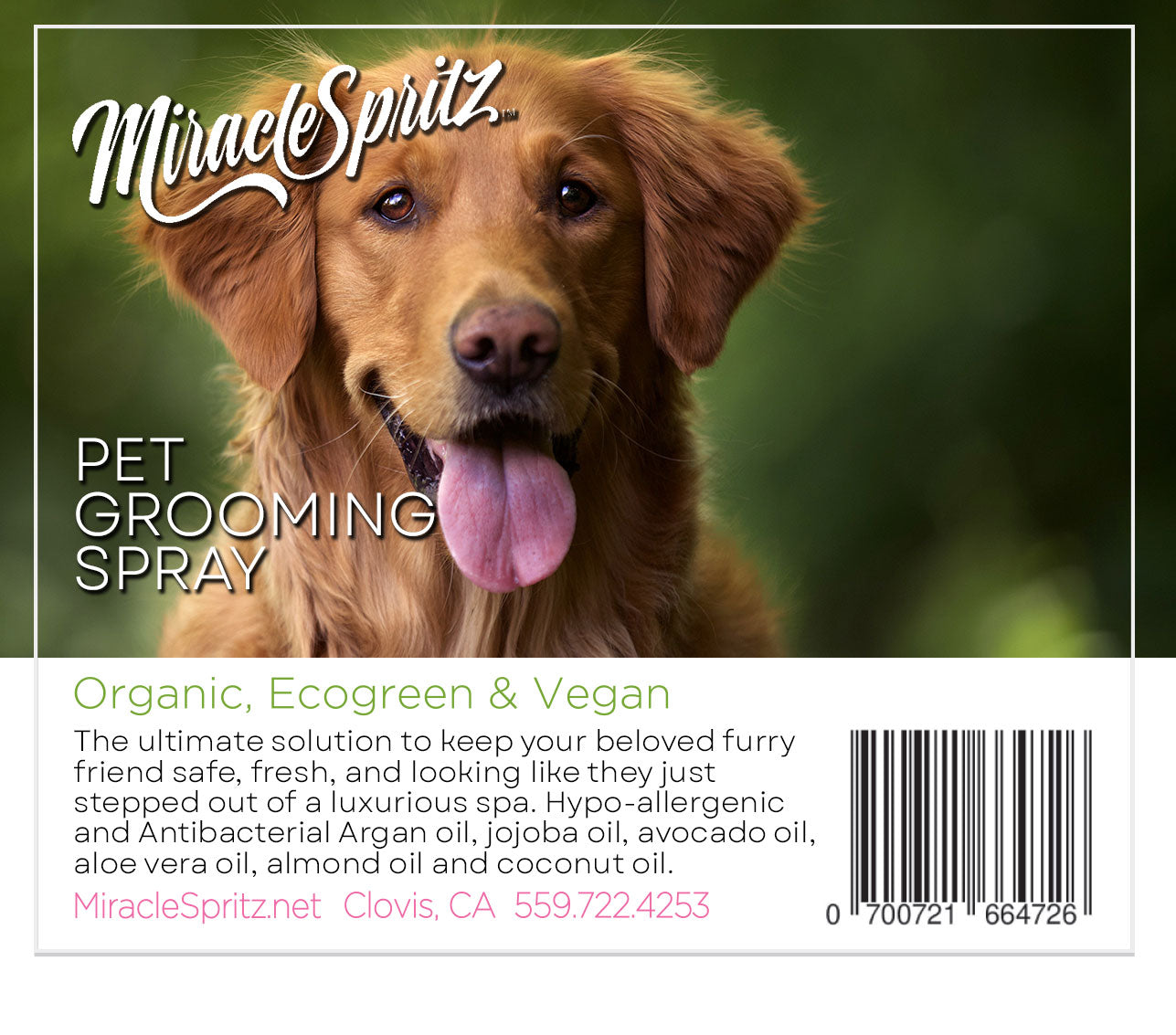 Miracle Spritz Pet Grooming Spray 8oz 1Bottle