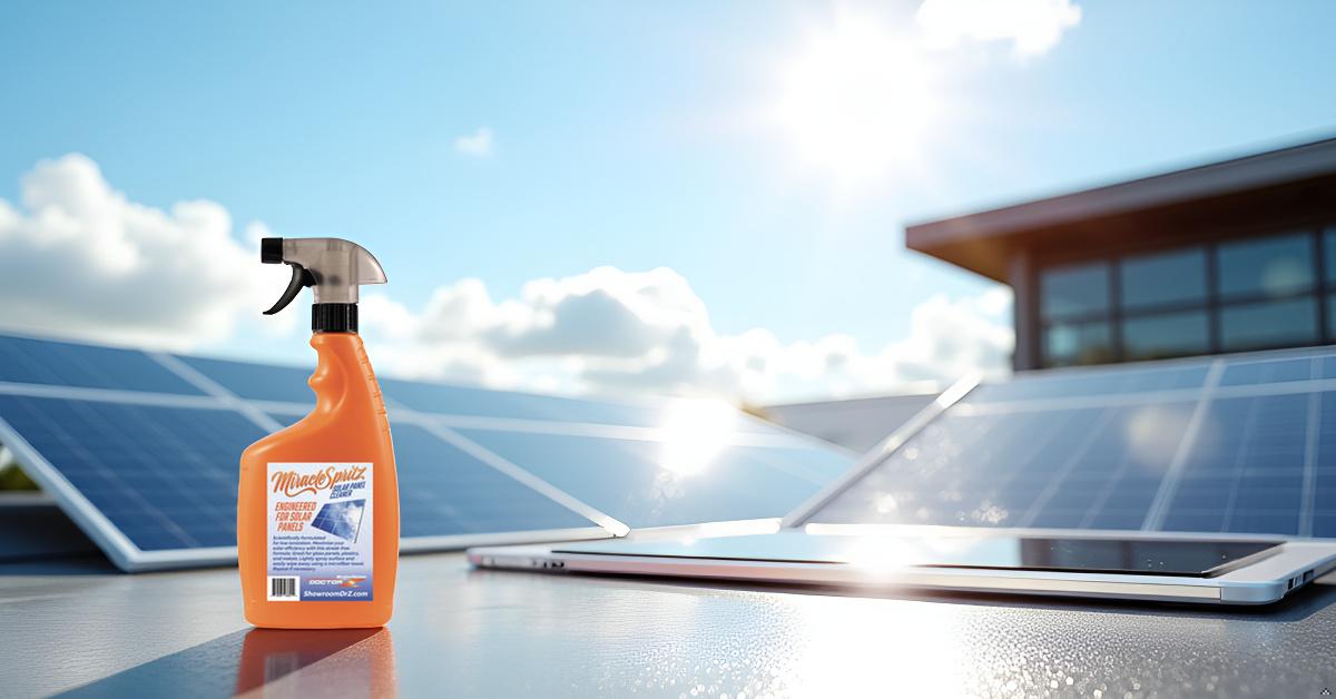 Miracle Spritz Solar Panel Cleaner - 32oz High-Efficiency Formula, Streak-Free, Protective Finish, Easy-to-Use, Cleans up to 1900 ft