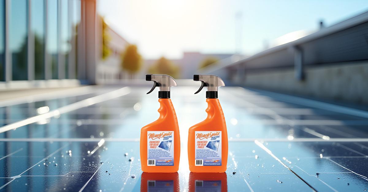 2 Bottles of 32oz  Solar Panel Cleaning Made Easy: The #1 Choice for Optimal Energy Efficiency increase by 25% by Miracle Spritz