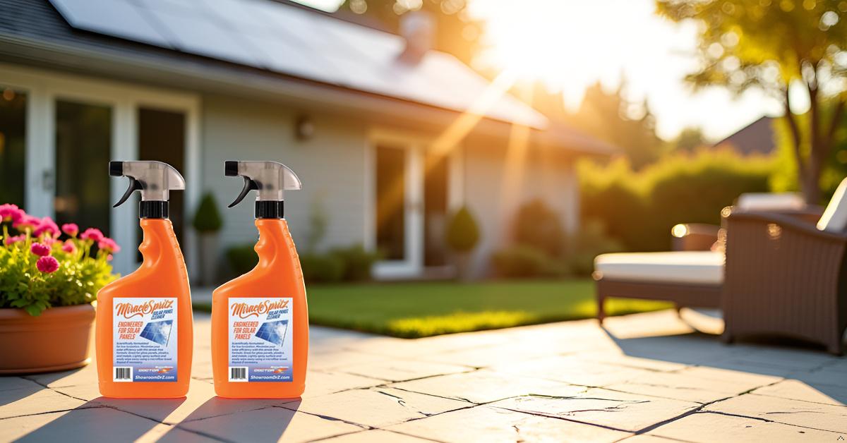 2 Bottles of 32oz  Solar Panel Cleaning Made Easy: The #1 Choice for Optimal Energy Efficiency increase by 25% by Miracle Spritz