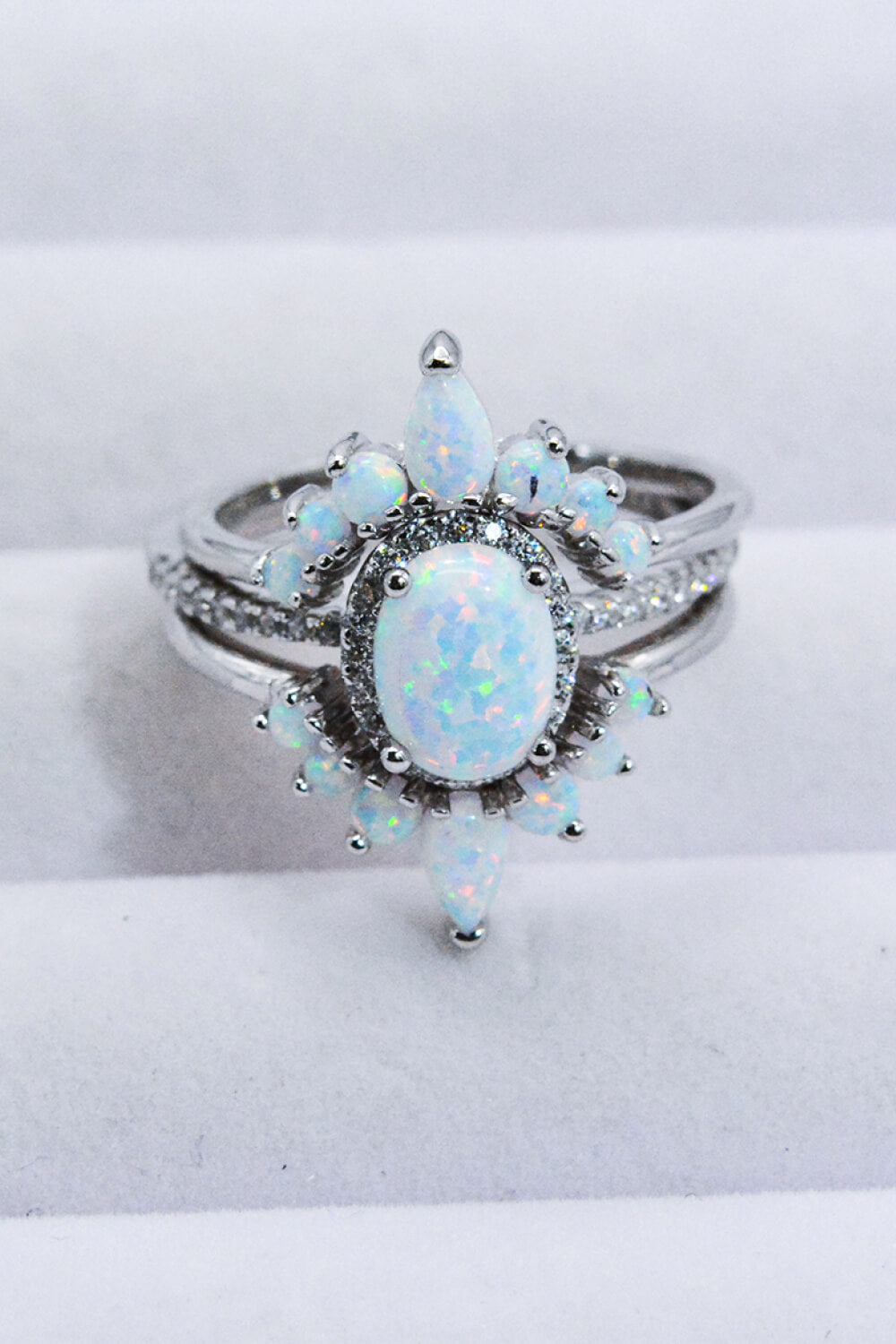 925 Sterling Silver Opal Ring - Opal / 5 - fashion