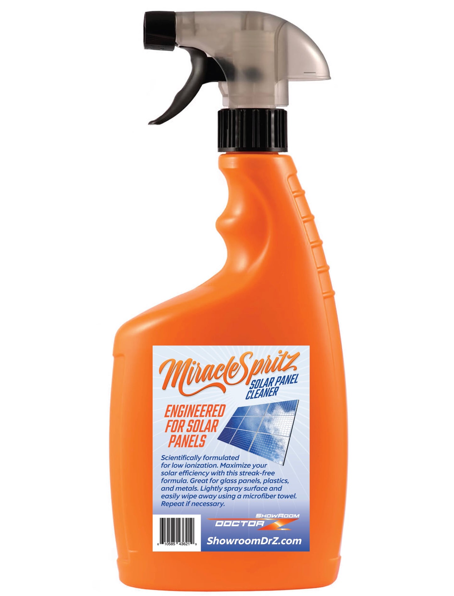 2 Bottles of 32oz  Solar Panel Cleaning Made Easy: The #1 Choice for Optimal Energy Efficiency increase by 25% by Miracle Spritz