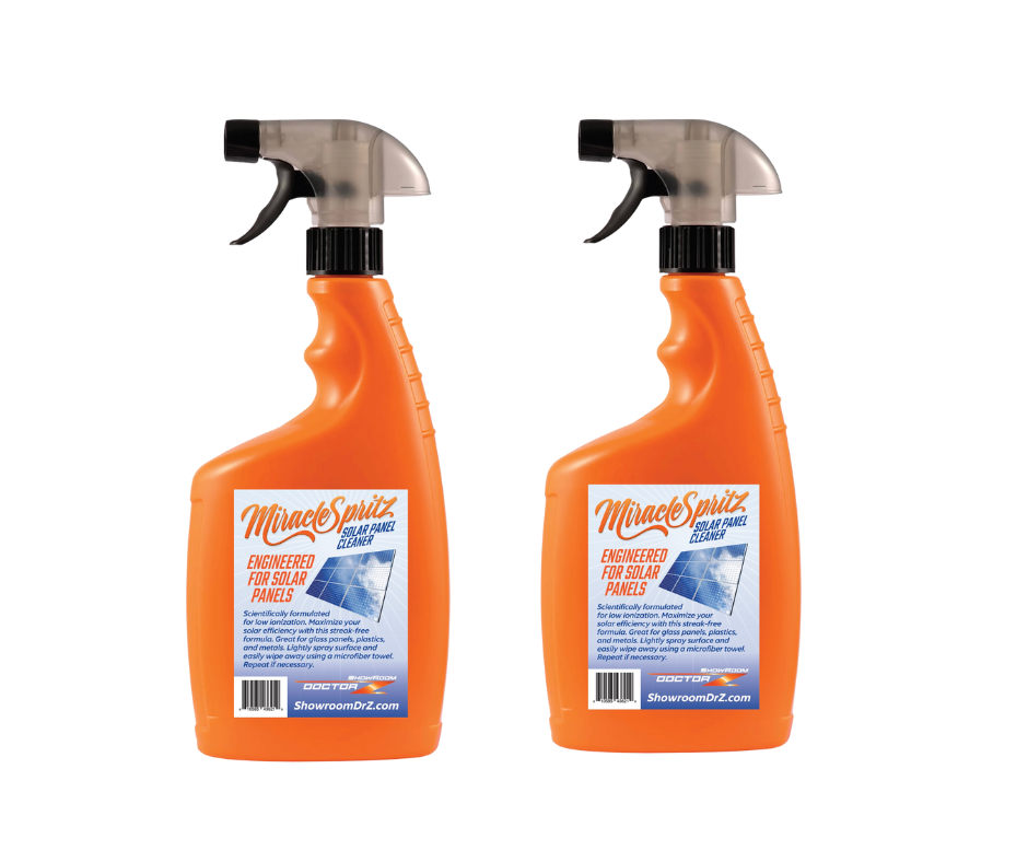2 Bottles of 32oz  Solar Panel Cleaning Made Easy: The #1 Choice for Optimal Energy Efficiency increase by 25% by Miracle Spritz