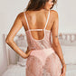 Baby Pink Lace Lingerie Slip Dress - fashion