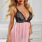 Lace Cups Tulle Babydoll Set (G-string Included) - fashion
