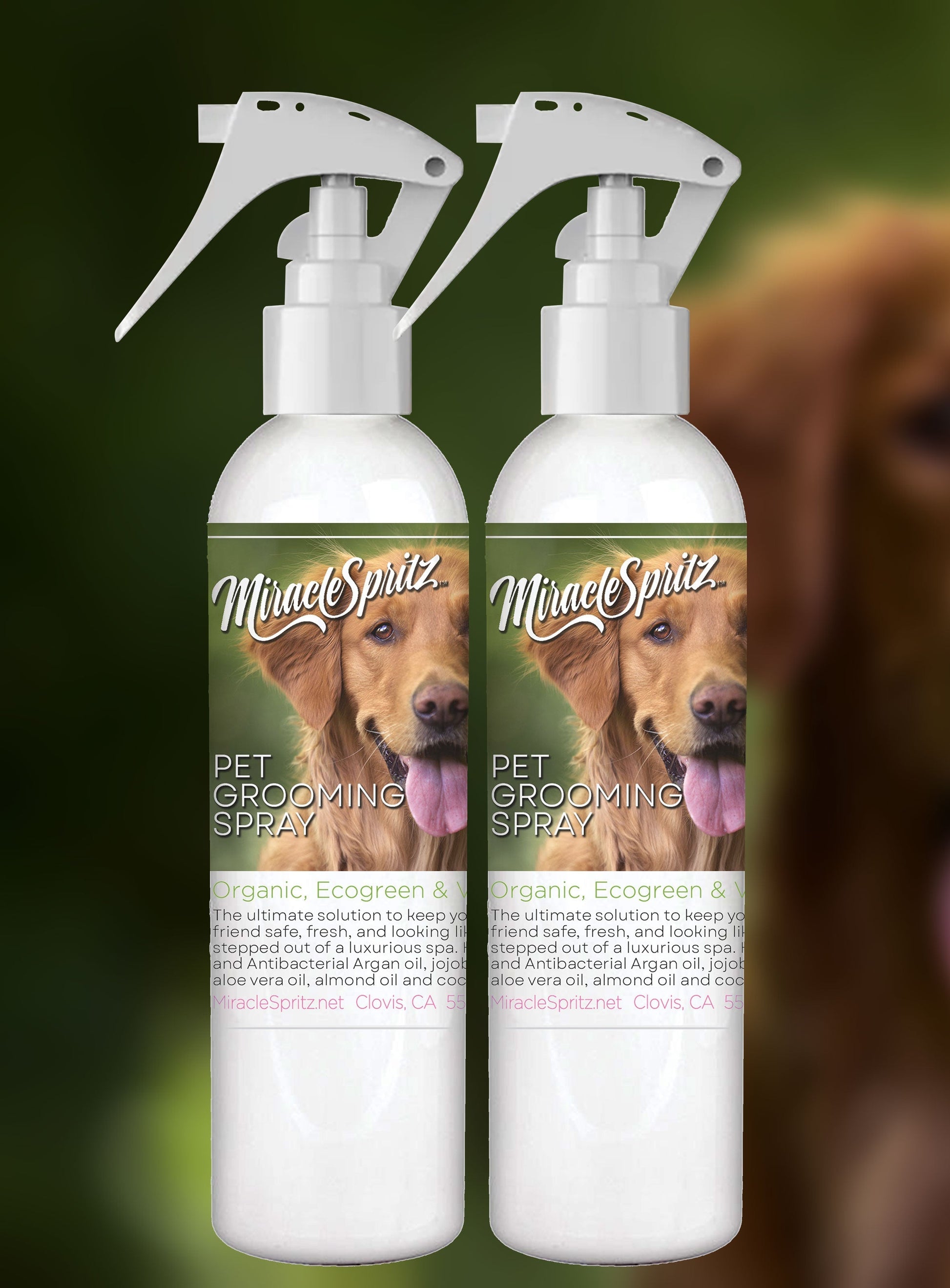 Miracle Spritz Pet Grooming Spray 8oz 2Bottle