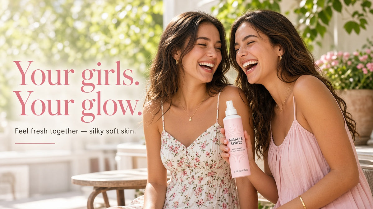 Miracle Spritz body spray — feel fresh together, silky soft skin.