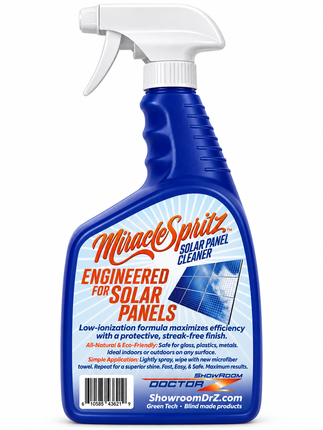 Miracle Spritz Solar Panel Cleaner spray bottle, 32 fl oz, Strawberry Spring Champagne