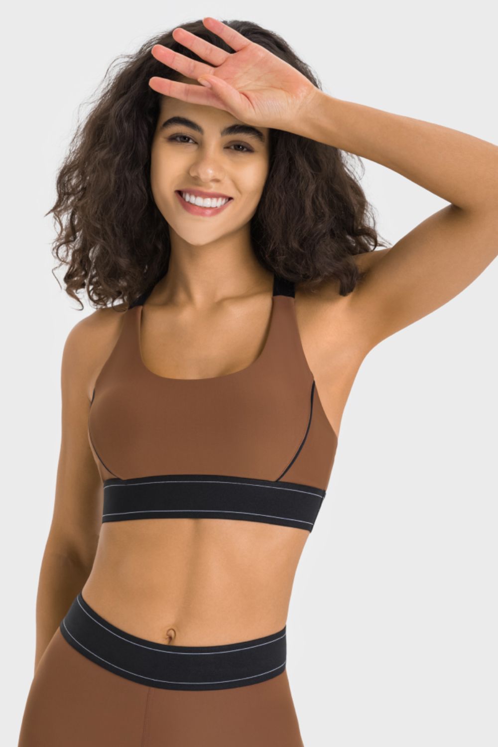 Contrast Sports Bra - Chocolate / 4 - fashion