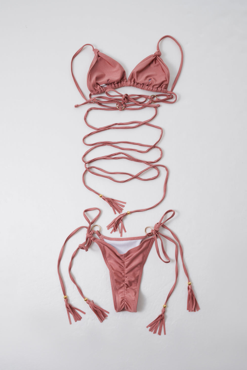 Crisscross Tie Detail Bikini Set - fashion