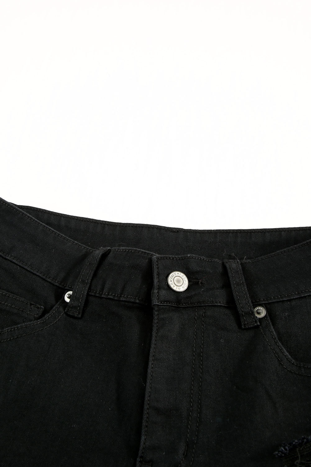 Distressed Cuffed Denim Shorts - fashion