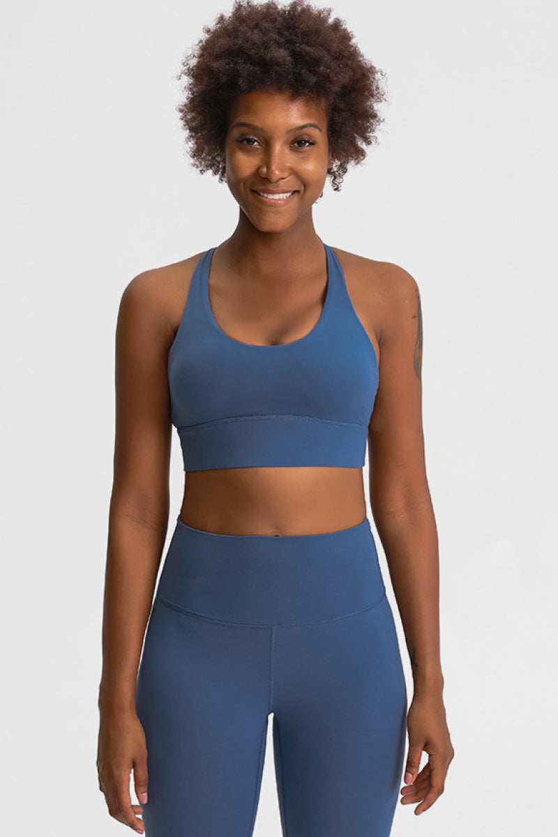 Eight Strap Sports Bra - Blue / 4 - fashion