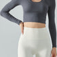 Halter Neck Long Sleeve Cropped Sports Top