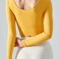 Halter Neck Long Sleeve Cropped Sports Top