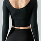 Halter Neck Long Sleeve Cropped Sports Top