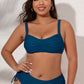 Plus Size Twist Front Tied Bikini Set - Blue / L