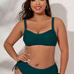 Plus Size Twist Front Tied Bikini Set - Green / L