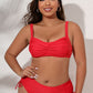 Plus Size Twist Front Tied Bikini Set - Red / L