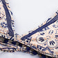 Printed Pompom Detail Halter Neck Two-Piece Bikini Set