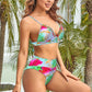 Printed Tie Back V-Neck Bikini Set