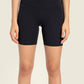 Seamless High-Rise Wide Waistband Biker Shorts - Black / 4