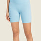 Seamless High-Rise Wide Waistband Biker Shorts - Blue / 4