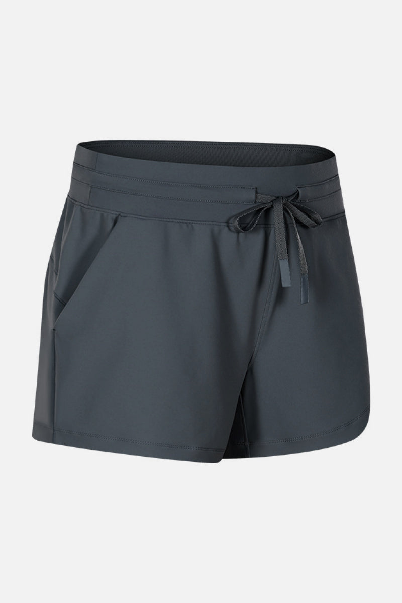 Waist Tie Active Shorts - fashion