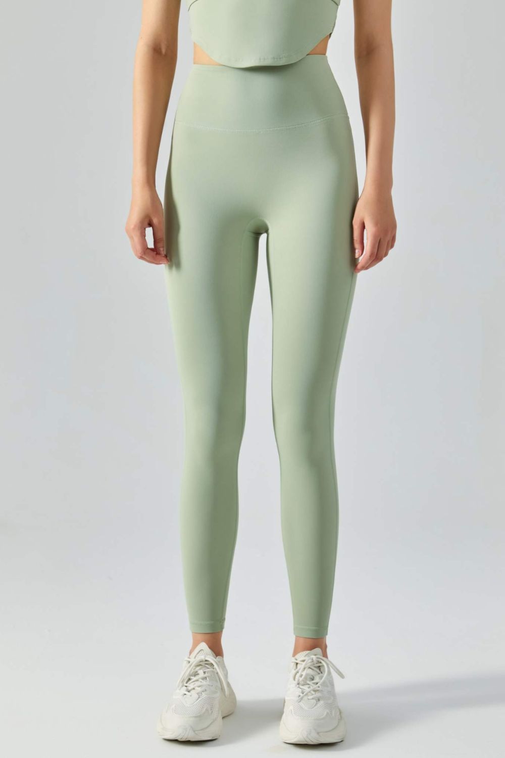 Wide Waistband Active Leggings - Mint / S