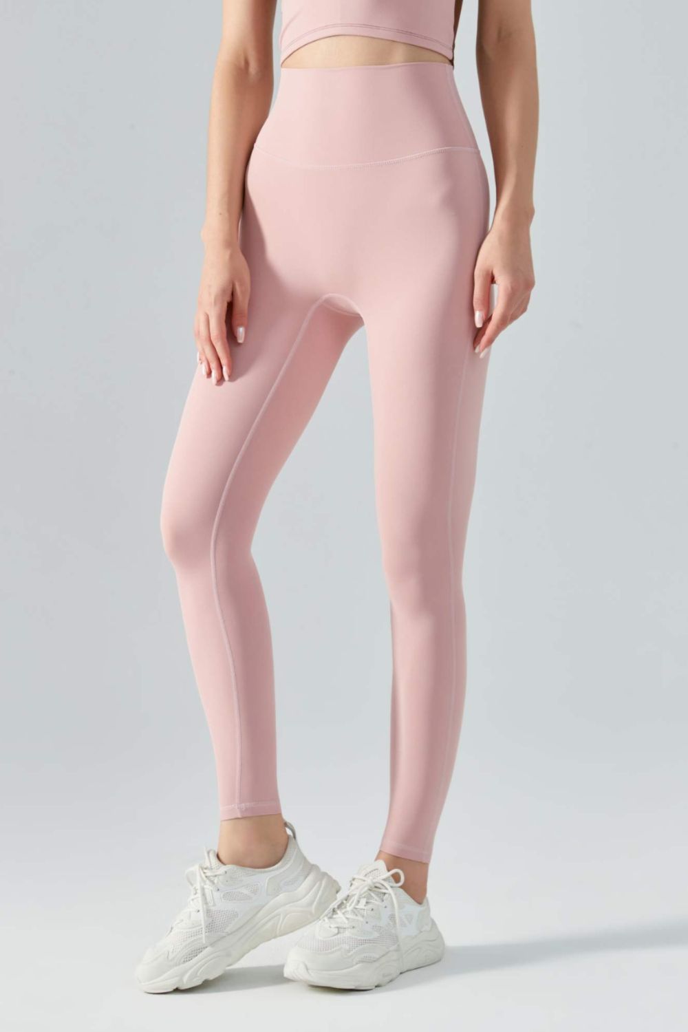 Wide Waistband Active Leggings - Pink / S